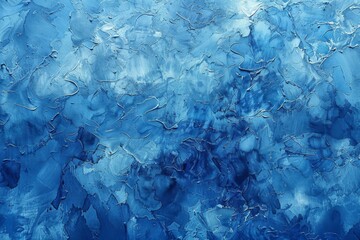 Blue paint in a thick, textured layer cracked over a surface.