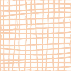 Cute background with brush texture effect, grid plaid style fine broken lines. Irregular check repeat pattern. Square diagonal shape, grunge noise texture, distortion