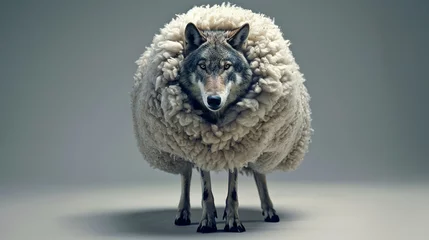 wolf pretending to be a sheep wolf in sheep's clothing concept