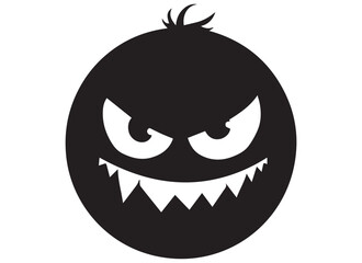black silhouette funny face gesture emoji vector
