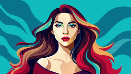 pop art woman chatting on retro phone comic woma 