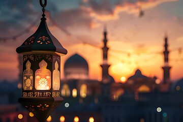 islamic ramadan lantern , for ramadan kareem or eid mubarak. al fitr adha event ceremony background
