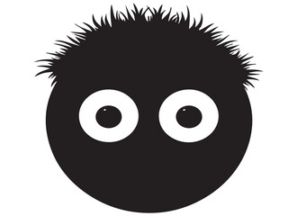 black silhouette funny face gesture emoji vector