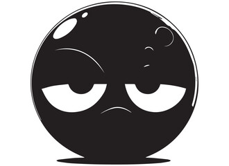 black silhouette funny face gesture emoji vector