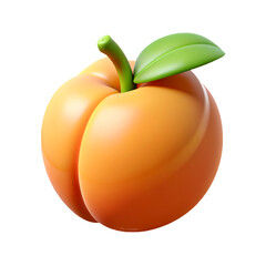 peach 3d fruit icon isolated on transparent background