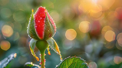 Closeup of beautiful rose bud