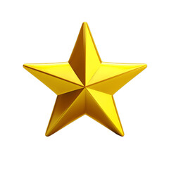 A yellow star on a transparent background