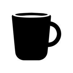 Mug Silhouette - Classic Beverage Container Shape on White Background