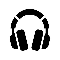 Headphones Silhouette - Iconic Over-the-Ear Audio Accessory on White Background