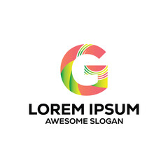 Obraz premium G letter logo colorful gradient logo design illustration vector design 