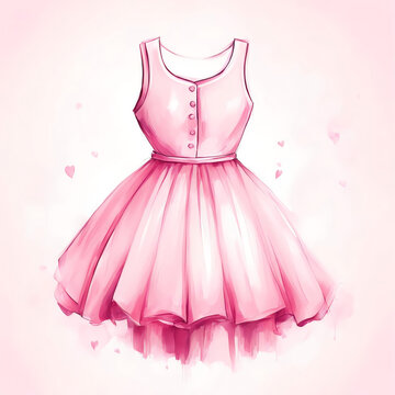lush, beautiful pink dress, illustration. artificial intelligence generator, AI, neural network image. background for the design.
