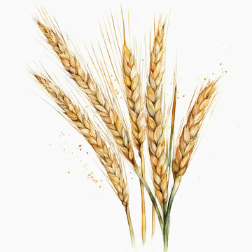 an ear of wheat, illustration. artificial intelligence generator, AI, neural network image. background for the design.