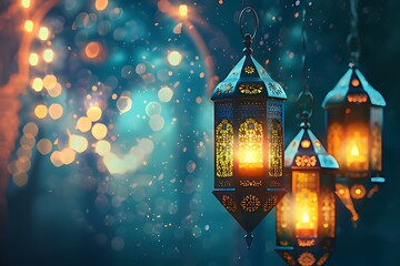 realistic ornamental arabic lantern for the celebration of eid ul adha