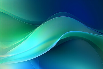 Ethereal Pearly Green and Blue Wavy Background Design - obrazy, fototapety, plakaty
