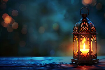 realistic illuminated arabic lantern for the celebration of eid ul adha