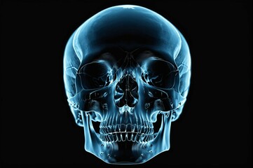 Fototapeta premium A skull with a blue tint