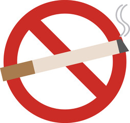 Cigarettes release toxic fumes that damage the lungs. Sign prohibiting smoking in public places.