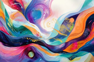 A symphony of color and form swirling together in a harmonious dance of abstraction