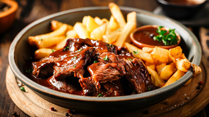 Belgian Beef Stew with fries.
