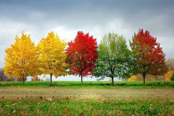 Fototapeta na wymiar A world where colors change with the seasons