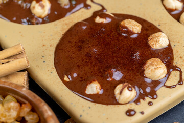 cooking chocolate bars with milk hot chocolate and nuts
