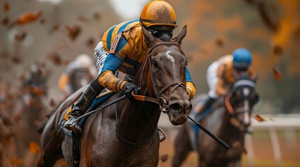 jockey on the horse during races