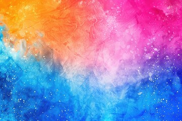 Fototapeta premium Colorful Orange Pink Borders on Vibrant Watercolor