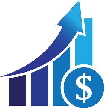 money increase icon with graph vector illustration