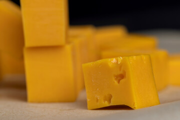 high-quality long-aged orange cheese made from milk