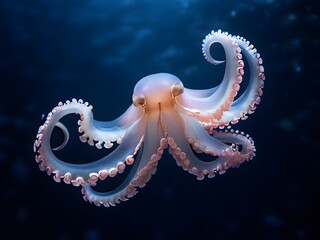 deep sea octopus embedded in a rugged sub aqueous scenery