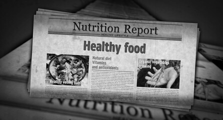 Healthy food newspaper printing media