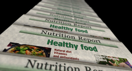 Healthy food newspaper printing media