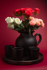 bouquet of roses in a vase