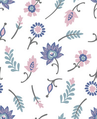 floral block print flower pattern print repeat vector file. ditsy floral.