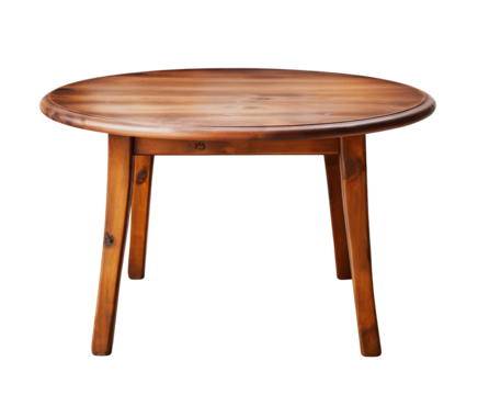 Elegant round wooden table, cut out