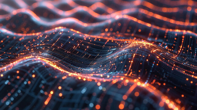 An AI core with matrix inspired glowing lines and circuits showcasing the vibrant energy of future digital technologies