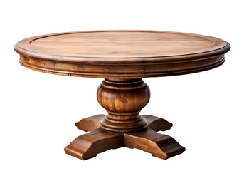 Elegant round wooden table, cut out