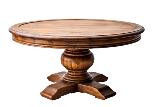 Elegant round wooden table, cut out