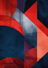 Craft a modern and stylish presentation background, red blue silver abstract
