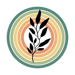 Fototapeta premium illustration of a leaf with a multi-color circles