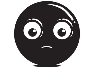 black silhouette funny face gesture emoji vector