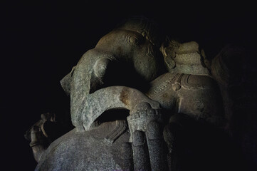 Kadalekalu Ganesha Temple, Hampi: a unique stone monument. India