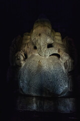 Fototapeta premium Kadalekalu Ganesha Temple, Hampi: a unique stone monument. India