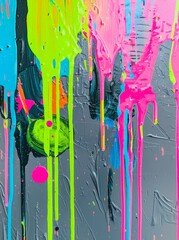 Multicolored paint streaks intertwining and overlapping in a dynamic abstract painting, creating a vibrant and energetic composition