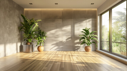 Uncluttered Space with Natural Elements
