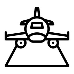 Plane arrival icon in outline style