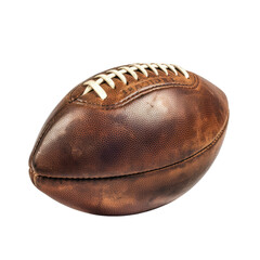 A single brown vintage American football isolated on a transparent background