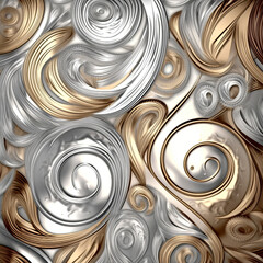 Beautiful Silver and Bronze Swirly Background Design