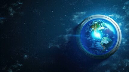 Obraz premium This conceptual image showcases Planet Earth encased within a power button