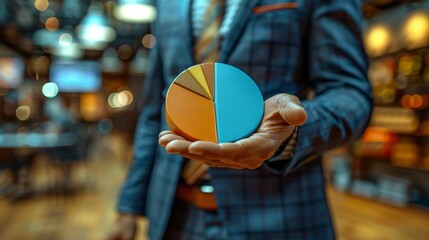 Professional Holding Pie Chart, Financial Management in Business